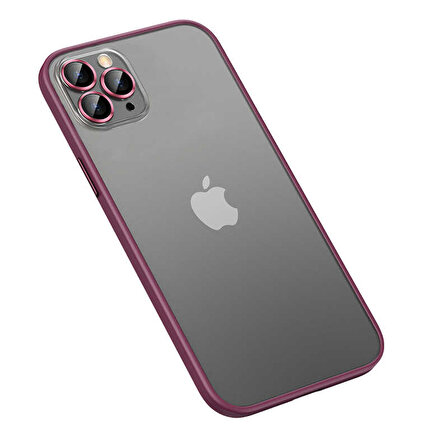 iPhone 12 Pro Max Uyumlu Zore Retro Kapak-Koyu Mor