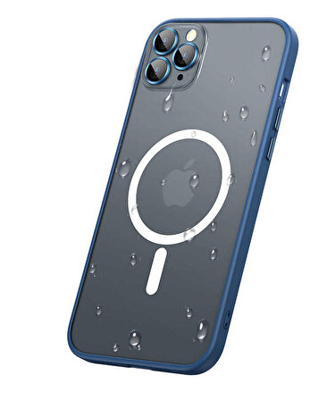 iPhone 13 Pro Uyumlu Zore Mokka Wireless Kapak-Mavi