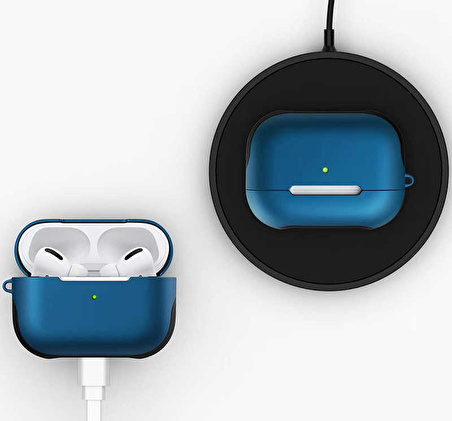 Apple Airpods Pro Kılıf Zore Shockproof Silikon Mavi