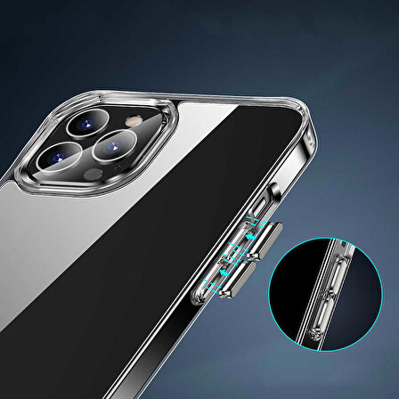 iPhone 12 Pro Max Uyumlu Standlı Şeffaf Silikon Zore L-Stand Kapak-Renksiz