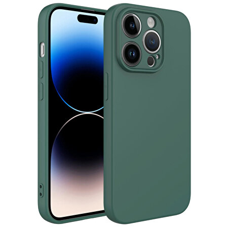 iPhone 14 Pro Max Uyumlu Zore Kamera Korumalı Mara Lansman Kapak-Koyu Yeşil