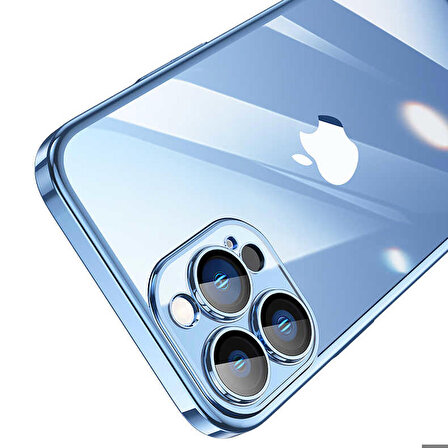 iPhone 13 Pro Max Uyumlu Sert PC Renkli Çerçeveli Zore Riksos Kapak-Gold