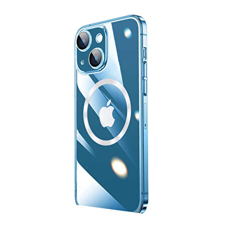 iPhone 14 Uyumlu Wireless Şarj Özellikli Sert PC Zore Riksos Magsafe Kapak-Renksiz