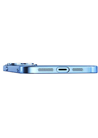 iPhone 13 Pro Uyumlu Wireless Şarj Özellikli Sert PC Zore Riksos Magsafe Kapak-Mavi