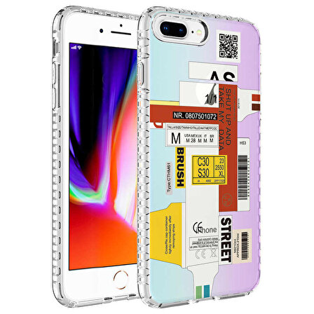 iPhone 7 Plus Uyumlu Airbag Kenarlı Renkli Desenli Silikon Zore Elegans Kapak-NO2