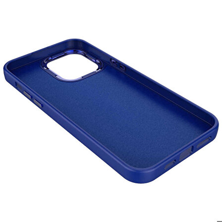 iPhone 14 Pro Uyumlu Metal Çerçeve ve Buton Tasarımlı Silikon Zore Luna Kapak-Lavendery Gray