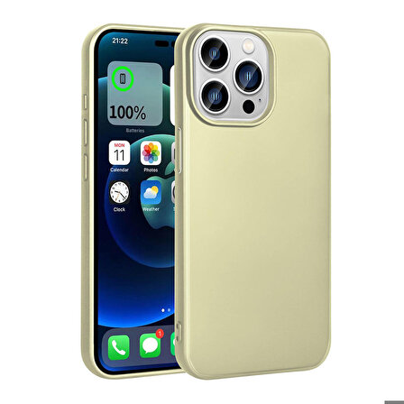 iPhone 15 Pro Max Uyumlu Zore Premier Silikon Kapak-Gold