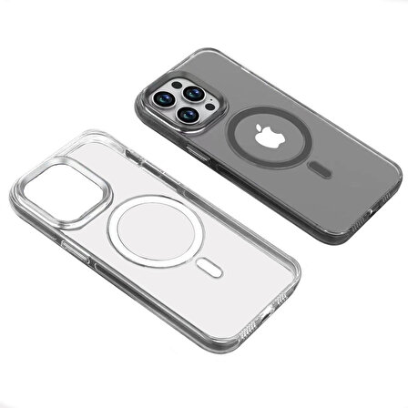 iPhone 14 Pro Uyumlu Zore Wireless Şarj Özellikli Şeffaf Efsane Kapak-Renksiz