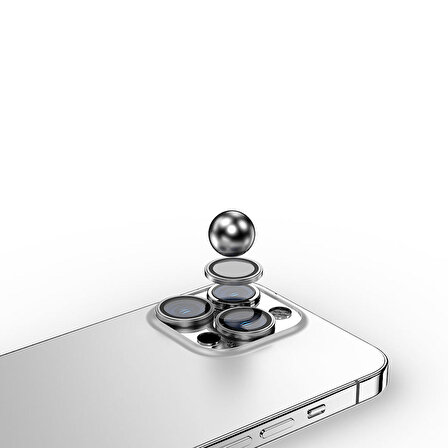 Vendas iPhone 15 Pro Uyumlu Görüntüyü Bozmayan Tam Uyumlu Cam Kamera Lens Koruyucu