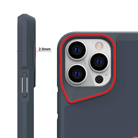 iPhone 15 Pro Max Uyumlu Zore Airbag Kenarlı T-Max Mat Standlı Kapak-Gri