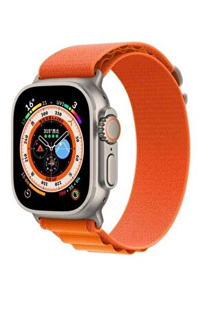 Apple Watch 7 45mm Renkli ​​​​KRD-74 Hasır Tokalı Kordon