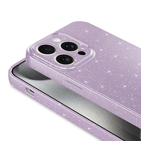 iPhone 15 Pro Uyumlu Kamera Korumalı Simli Lüks Zore Koton Kapak-Gümüş
