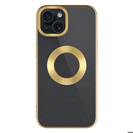 iPhone 15 Uyumlu Tek Kamera Çerçeveli Logo Gösteren Zore Omega Kapak-Lila