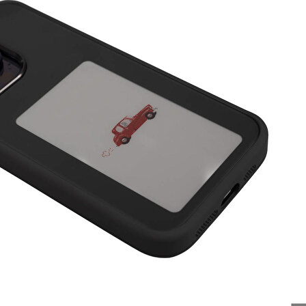 iPhone 15 Pro Max Uyumlu Zore Ekranı Yansıtan Zore Akıllı NFC Kapak-Siyah