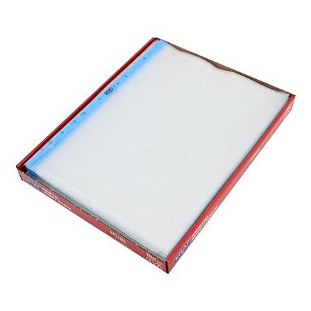 Kraf Kristal Poşet Dosya 1001 Mavi Kenarlı A4 (100 lü Paket)