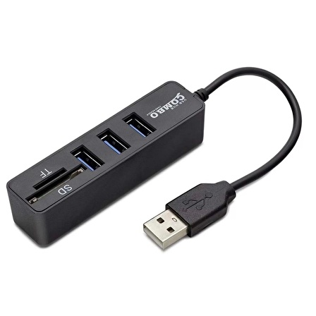 USB 2.0 HUB ÇOKLAYICI 3 PORT SD/TF HADRON HDX-7009