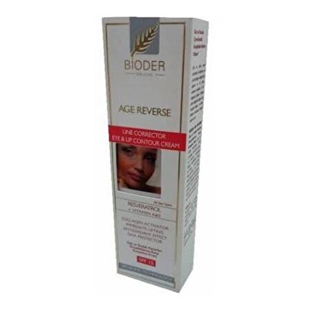 Bioder Age Reverse Yaşlanma Karşıtı Mineral 30 Yaş + SPF 15 Gece-Gündüz Göz ve Dudak Kremi 15 ml 