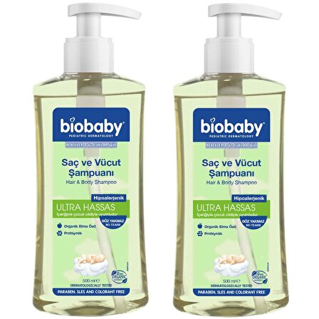 Biobaby Ultra Hassas Bebek Saç Ve Vücut Şampuanı 500 ml 2 ADET