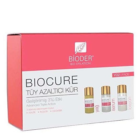  Bioder Biocure Tüy Azaltıcı Kür 3 x 5 ml - Yüz Bölgesi