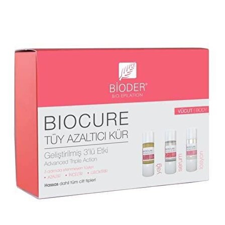 Bioder Bio-Epilation Biocure Tüy Azaltıcı Kür  - Vücut Serumu 3'lü Etki