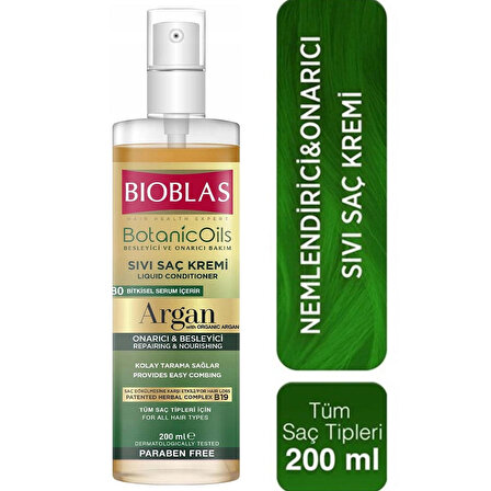 Bioblas Botanic Oil Argan Yağlı Sıvı Saç Kremi 200 ml 2 ADET