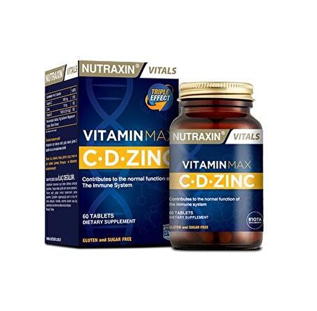 Nutraxin Vitamin Max (C Vitamini & D Vitamini & Çinko) 60 Tablet