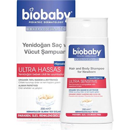 BioBaby Tüm Saçlar İçin Arındırıcı Tatlı Badem ve Zeytinyağlı Şampuan 200 ml