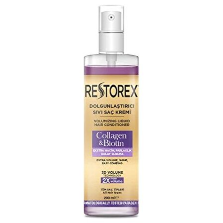 Restorex Collagen & Biotin Hacim Verici Tüm Saç Tipleri İçin Sıvı Saç Kremi 200 ml