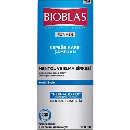 Bioblas Thermal Expert Kepekli Saçlar İçin Kepek Önleyici Mentol ve Elma Sirkeli Şampuan 360 ml