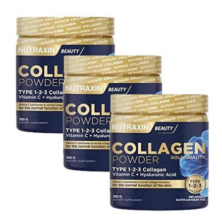 Nutraxin Collagen Powder Gold Quality 300 gr 3'lü Paket