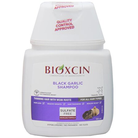 Bioxcin Saç Dökülmesine Karşı Siyah Sarımsak Şampuanı 100 ml Seyahat Boy