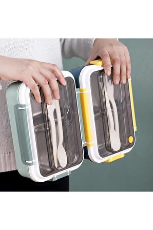 Vagonlife Lunch Box VGN-528 Çelik Saklama Kabı - Yeşil