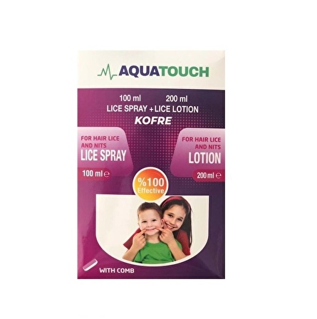 AQUA TOUCH BİT SPREYİ 100 ML + BİT ŞAMPUANI 200 ML PLASTİK TARAK HEDİYELİ KOFRE PAKET  8680525625746