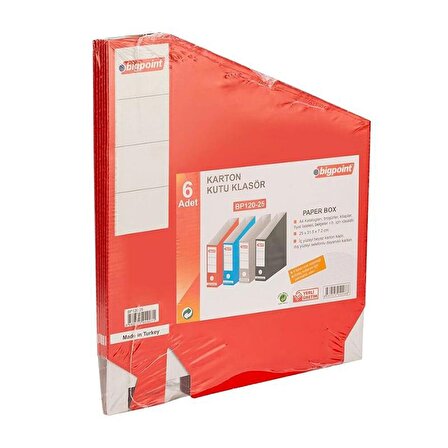 Bigpoint Karton Kutu Klasör Magazinlik Kırmızı (6 Adet)