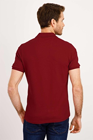 ERKEK BORDO MODERNFİT / DAR KALIP POLO YAKA TİŞÖRT