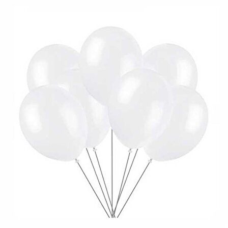 Balon Tek Renk 12" 100lü Beyaz HBK