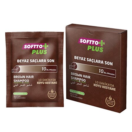 Softto Plus Beyaz Saçlar İçin Kahverengileştirici Şampuan 25 ml
