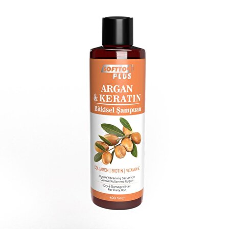 Softto Plus Argan & Keratin Kuru Saçlar İçin Besleyici Argan Yağlı Şampuan 400 ml