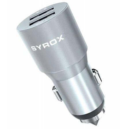 Syrox 3.1A Çift Girişli Metal Araç Şarj Cihazı SYX-C32