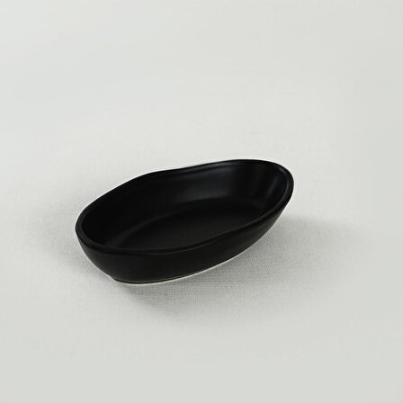 Keramika Mat Siyah Deniz Çerezlik/Sosluk 14 Cm 6 Adet