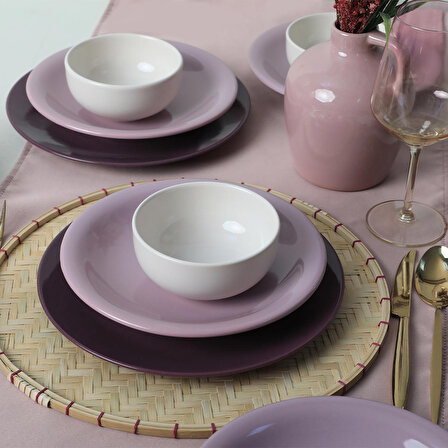 Keramika Purple Mix Yemek Takımı 18 Parça 6 Kişilik 031-451-498