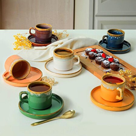 Keramika Shizen Stackable Çay Takımı 12 Parça 6 Kişilik