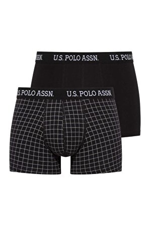 U.S. Polo Assn. Erkek Siyah - Siyah Baskılı 2 Li Boxer