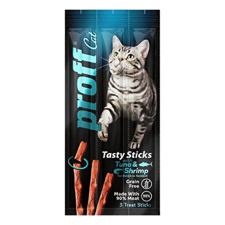 Proff Tasty Karides - Ton Balıklı Çubuk Yetişkin Kedi Ödülü 3x5 g 