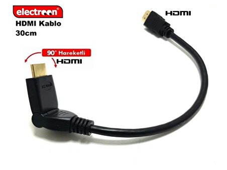 electroon 30cm HDMI Kablo 90Derece Hareketli