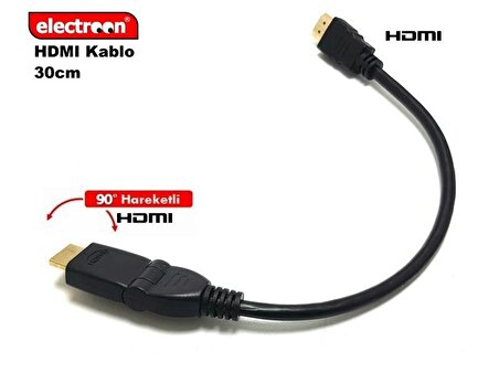 electroon 30cm HDMI Kablo 90Derece Hareketli