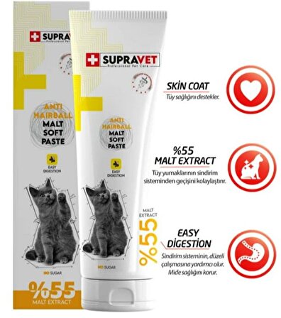 Supravet Anti Hairball Kediler için Malt Macun 100 G