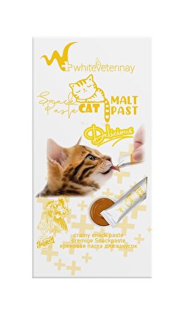 WhiteVeterinay Cat Cream Chicken Snack Paste 4x15 Gr ( Kediler için Tavuklu Sıvı Ödül Maması )