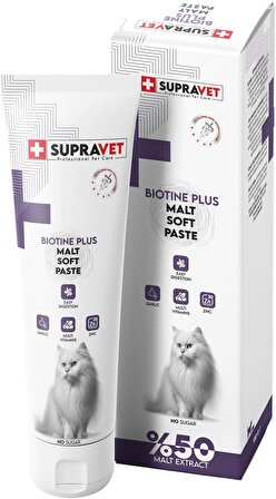 Supravet Biotine Plus Kediler için Tüy Sağlığı Güçlendirici Malt Paste 100 Gr