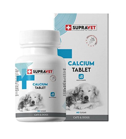 Supravet Calcium Kedi Ve Köpekler İçin Kalsiyum Tablet 75 Adet